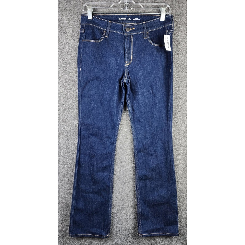Old Navy Jeans Womens 6P Wow Boot-Cut Dark Wash Mid Rise Blue 734892-00-1 NEW